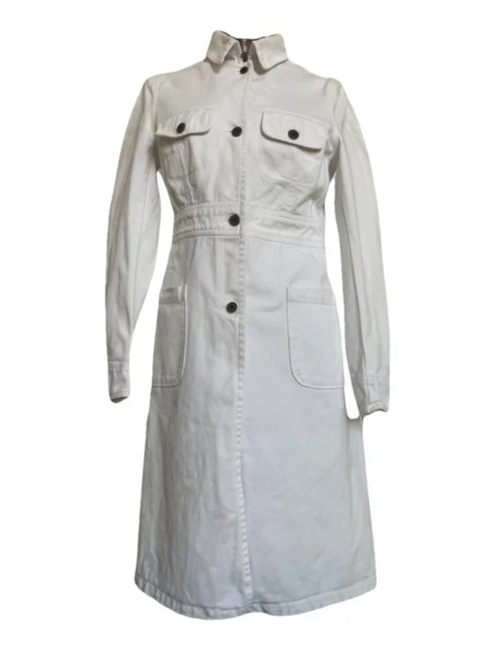 Miu Miu White Button-Front Trench Coat